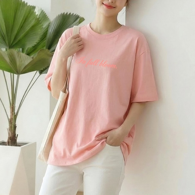 스타일아유 여성 레터링 오버핏 반팔티 고중량 240g 컴팩트 면100% 레터링 고급소재 가성비 좋은 라운드 티셔츠 면티 롱박스티셔츠 2026 여름신상 TS3944