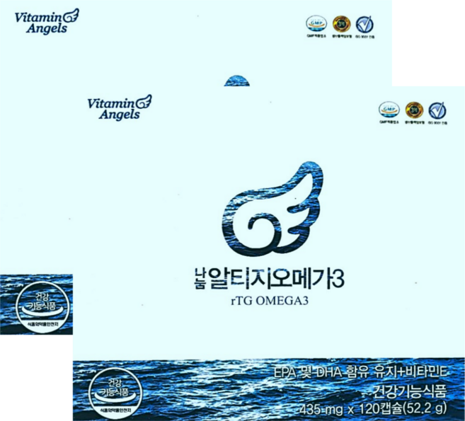 비타민엔젤스 나눔 알티지 오메가3 435mg x 120캡슐 x 2박스 4개월분