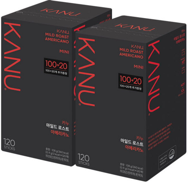 8위 - 카누 마일드 로스트 아메리카노 원두커피스틱 미니, 900mg, 120개입, 2개
