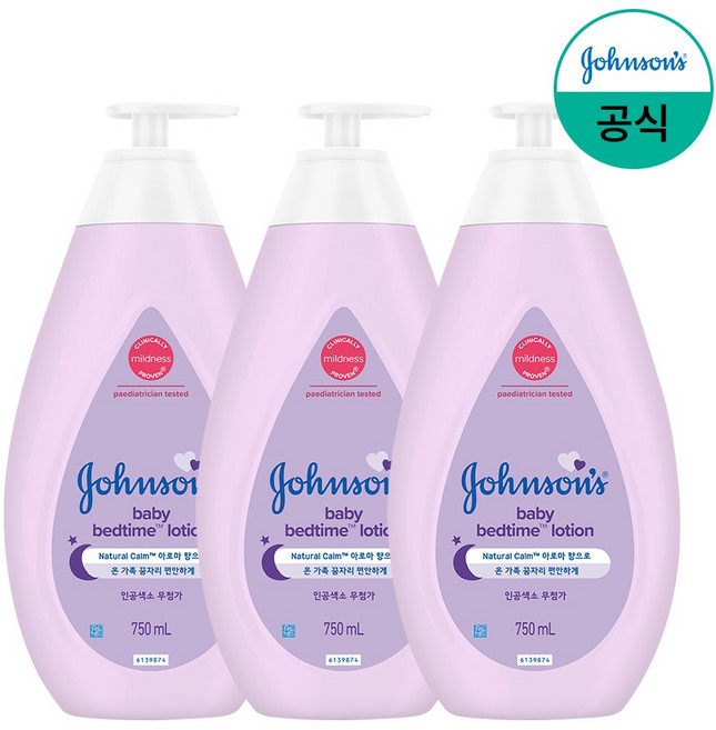 존슨즈베이비 베드타임 로션, 750ml, 3개