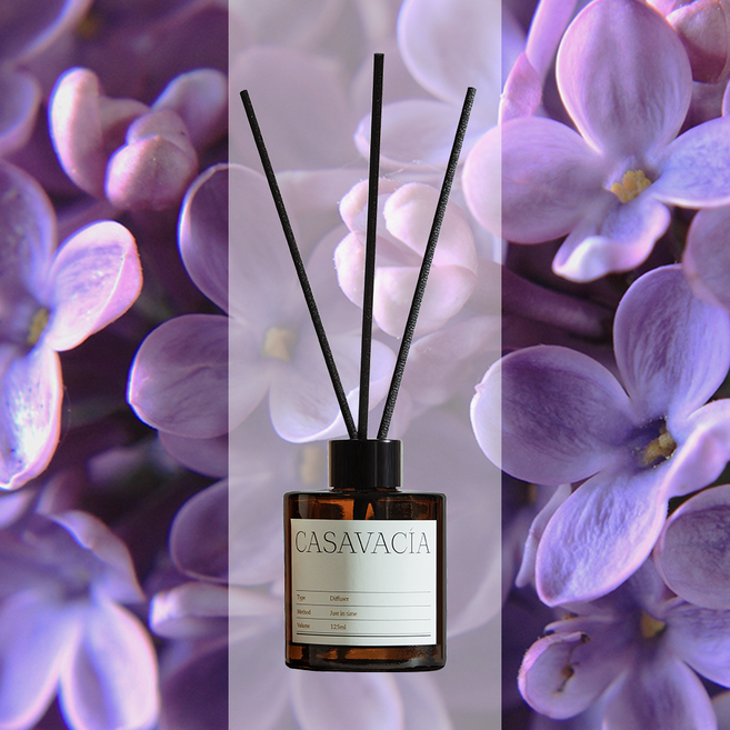카사바시아 선물용 현관 디퓨저 방향제, 1개, 125ml, 벨벳 오키드