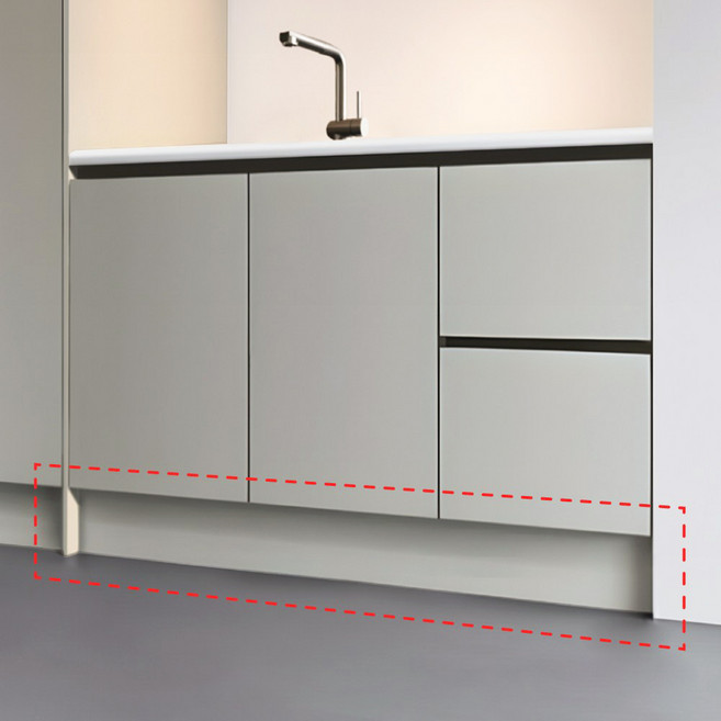 [국내생산] 큐브프레임 싱크대 걸레받이 주문제작 마리그레이 무광