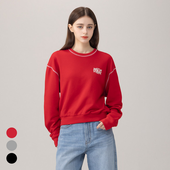 에버라스트 여성 맨투맨 미니쭈리 티셔츠 크롭 긴팔티