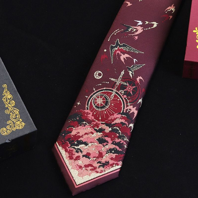 二次函數 JK制服領帶 男女款學院風刺繡領帶, 1個, 破曉