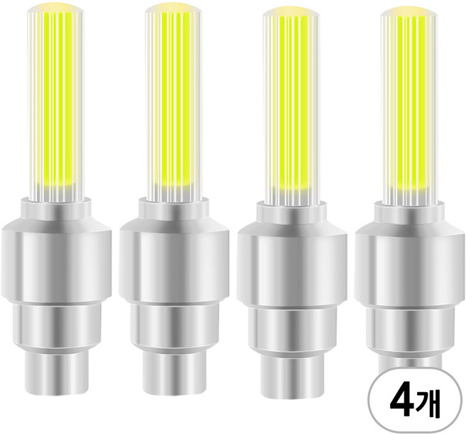 자전거 LED 휠라이트 A타입 자전거 라이트 후미등 후레쉬 싸이클 전조등, 옐로, 4개