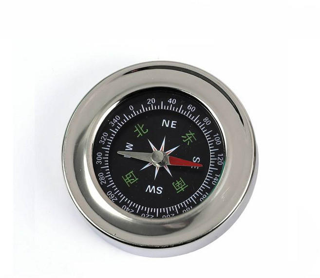 不鏽鋼 中文指南針 戶外裝備 教學用品, 1個, 小 60mm58公克