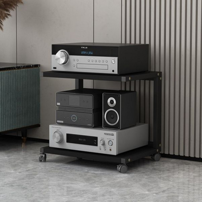 오디오테이블 오디오수납장 앰프 진열대 스피커 받침대, (P1) 블랙 프레임+블랙보드 내경 25