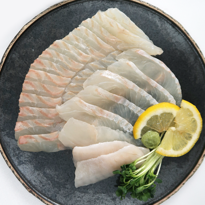 제주 도다리회 광어회 당일작업 슬라이스 숙성 활어 모듬, 1개, 400g, 강도다리 슬라이스 400g