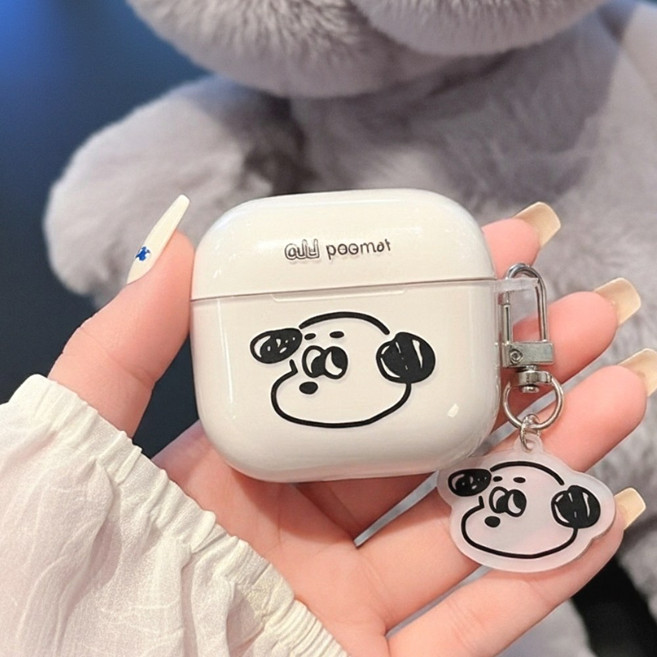 투명 클리어 강아지 에어팟 케이스(모든기종 가능), 강아지 드로잉, 1개, 일반4세대