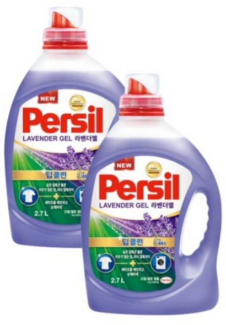 퍼실 딥클린 플러스 라벤더젤 드럼용 액상세제 본품, 2.7L, 2개