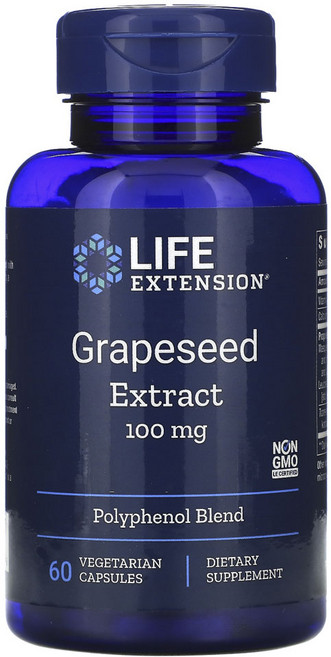 라이프익스텐션 그레이프씨드 추출물 100mg 베지테리안 캡슐, 60정, 1개
