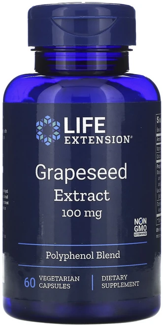 라이프익스텐션 그레이프씨드 추출물 100mg 베지테리안 캡슐, 60정, 1개 - 쿠팡