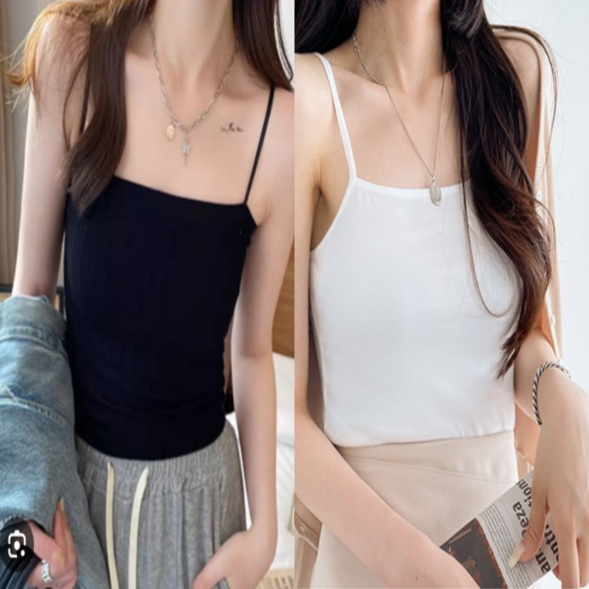슈블리 노와이어 1+1 스퀘어넥 브라캡 브라탑 끈나시 탱크탑