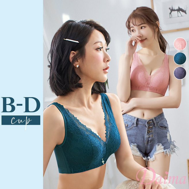 Daima黛瑪 無鋼圈 蕾絲 莫蘭緹花內衣 3052
