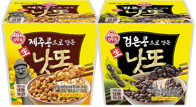 오뚜기 제주콩으로 만든 생낫또 168g 3개+검은콩으로 만든 생낫또 153g 3개, 963g, 1세트