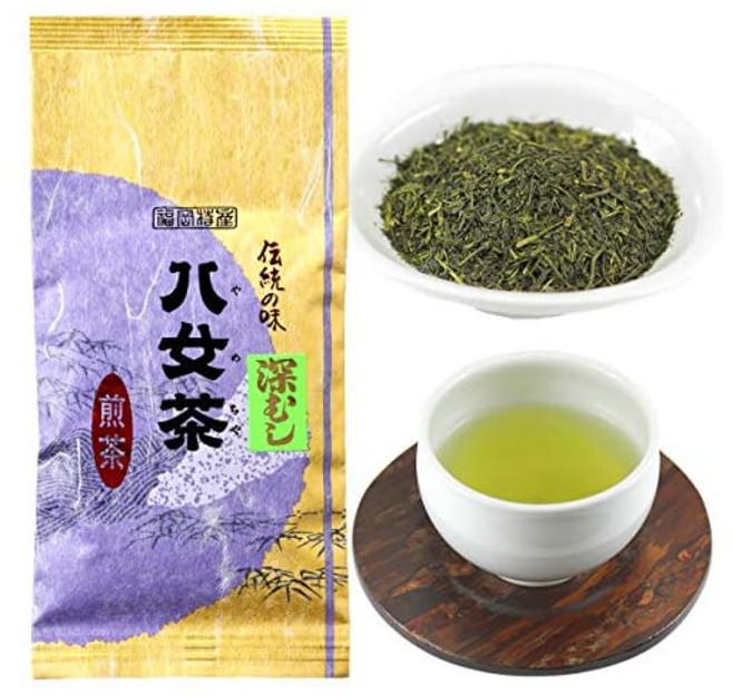 진찜차 팔녀차 찻잎 심무시(소나무) 100g 봉지들이 차 이와사키엔제차 규슈 후쿠오카 야메차 100%, 1봉