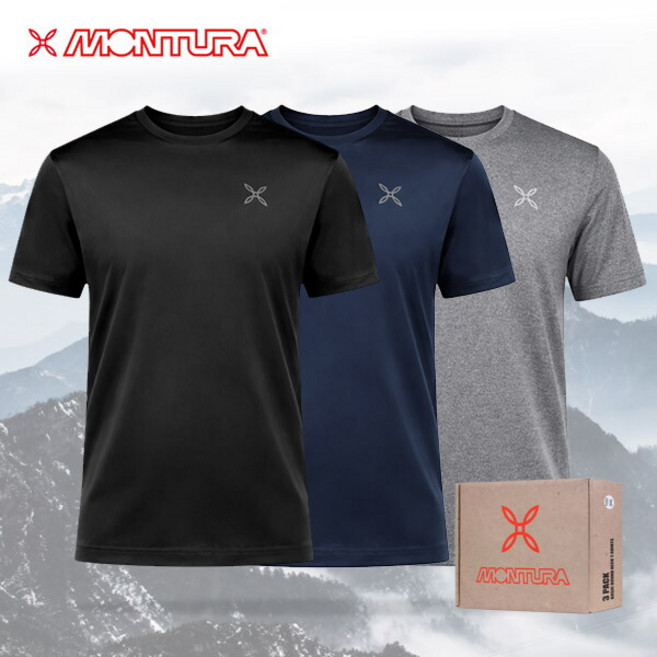 [몬츄라] (당일배송)공용 드라이 기능성 반팔 라운드 3종세트 쿨링 티셔츠(125 까지)