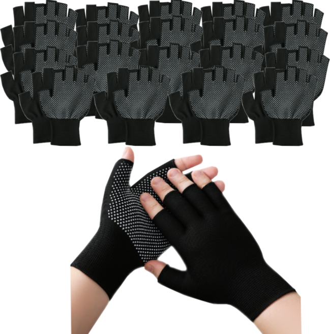 다용도 등산 운동 낚시 운전 엠보싱 작업용 도트 반장갑 20개, 블랙 20p, 20세트
