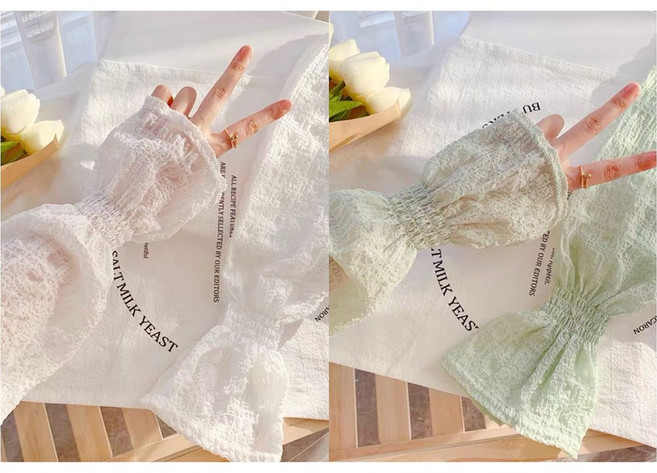 오누이디스플레이 운전 팔토시 손등커버 여름 쿨토시 2세트, 화이트+그린, 1개