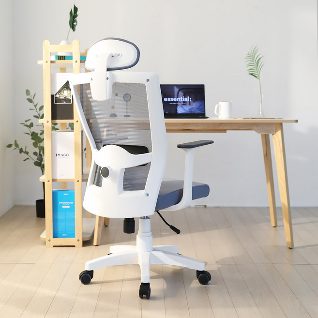 린백토리 사무실 사무용 학생 공부 컴퓨터 책상 허리 편한 메쉬의자 LTC12H, 그레이