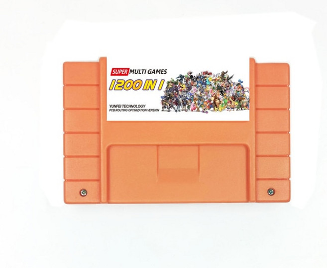 슈퍼패미콤 겜보이 고전게임 슈퍼 DIY 레트로 1200 in 1 프로 VEDIO 게임 카트리지 16 비트 콘솔 카드 버전, [04] USA, 01 주황색