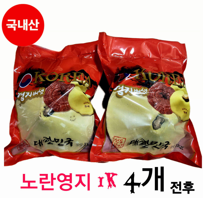 노란영지 국내산 영지버섯 1K _ 4개 전후 BlC SIZE 국산 100% 한국 영지버섯 정품, 1kg