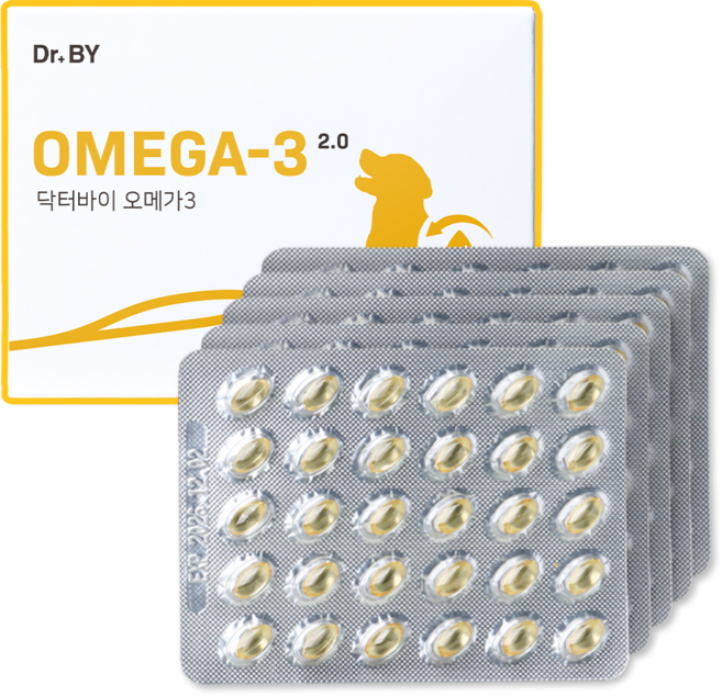 닥터바이 강아지 오메가3 관절 피부 심혈관 눈 건강 영양제 150정 rTG 오메가3 초소형 식물성 캡슐 종합영양제, 1세트