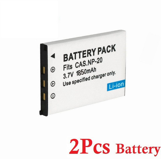 호환 NP20 카메라 배터리 카시오 EX-Z7 Z8 Z11 Z60 Z65 Z70 Z75 Z77 M1 M2 S1 S2 S3 S100 S770 S880 1850mA, 04 2Pcs, 04 2Pcs