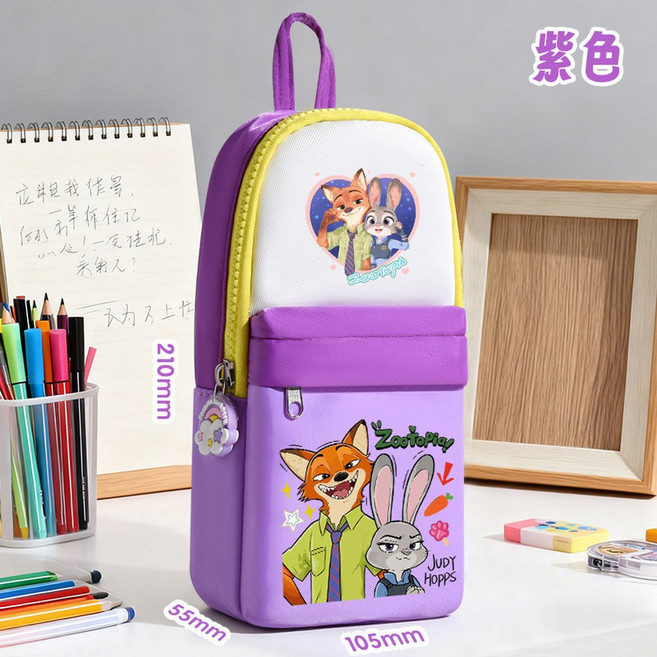 Zootopia Judy Rabbit 문구 연필 케이스 Ni 상자 학생 다층 주변기기 피규어 선물 대용량 귀여운, C