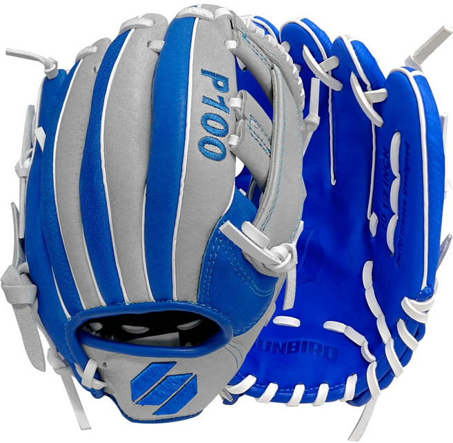 썬버드 P100 블루 올라운드 투수 10.5인치 야구글러브 돈피가죽 가벼운 유소년 글러브, 1개
