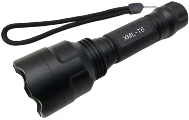T6 強光手電筒 (附電池), 黑色, 1個