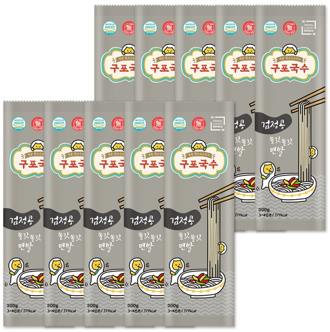 소확행몰 쫄깃 구포국수 사리 검정콩 소면, 300g, 10개