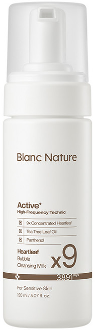 블랑네이처 9배 어성초 버블 클렌징 밀크, 1개, 150ml