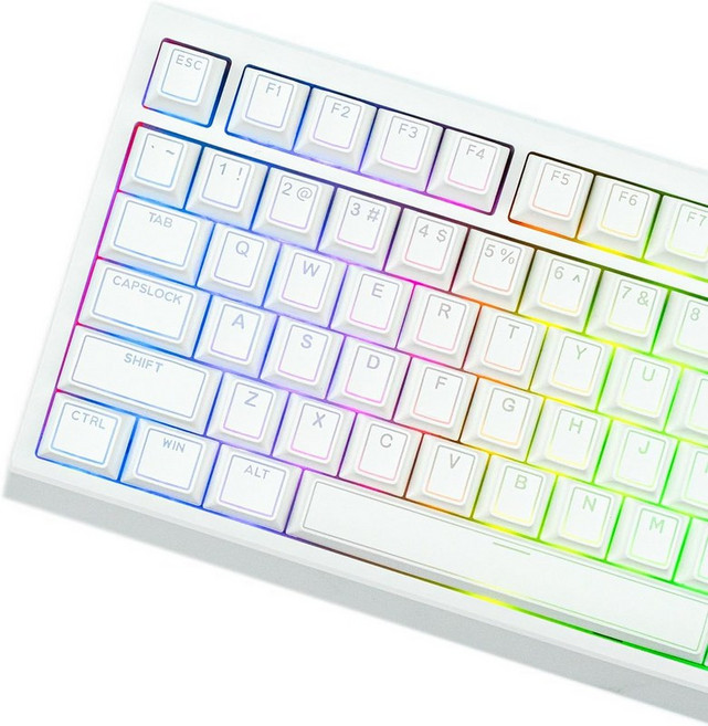 EPOMAKE Glintrix PBT가 키캡 Arris & Keys 백라이트 더블 샷 체리 프로필 607596풀 사이즈 기계식 게이밍 키보드용 맞춤형 키보드 세트화이트를 통해, Black