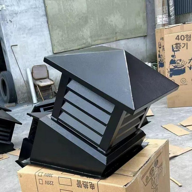 지붕캡 굴뚝 250x250 후드, 30x30 블랙, 기본 색상