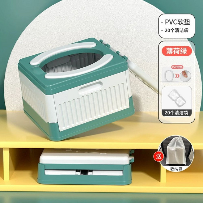 캠핑용 화장실 미니 레드, 1개, 02 그린 PVC 쿠션