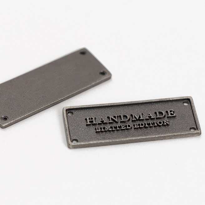 85-725 빈티지 핸드메이드 금속라벨_메탈그레이 hdq, 1개