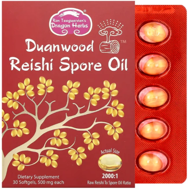 Dragon Herbs 영지버섯 포자 오일 500mg 면역 활력 지원, 1개, 30정 - 쿠팡