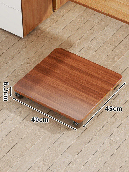 이동식화분 받침대 원목 선반 원예 바퀴달린 가정용 꽃꽂이 취미 배란다 발코니, 1개, 호두색 40x45x6.2