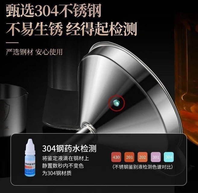 食品級不鏽鋼漏斗 固體液體皆可濾 適用多種瓶罐, 1個, 304加厚防鏽級 16cm+粗孔過濾網