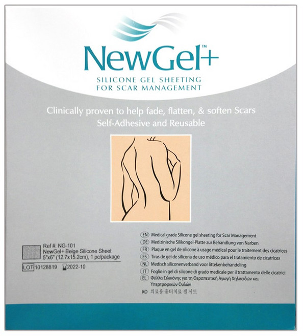 NewGel+ 疤痕矽膠片 淡化軟化疤痕 美國FDA核准 自黏可重複使用, 1個, 大片-15.2*12.7cm