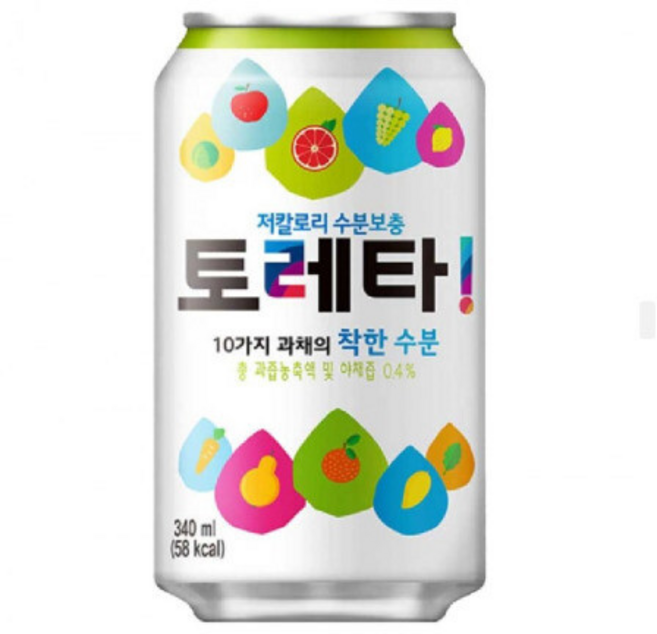 24개 뚱캔 토레타 캔음료수 사무실간식 학생 아이간식 토레타캔 캔토래타 토래타 음료수 행사음료수, 340ml, 1개