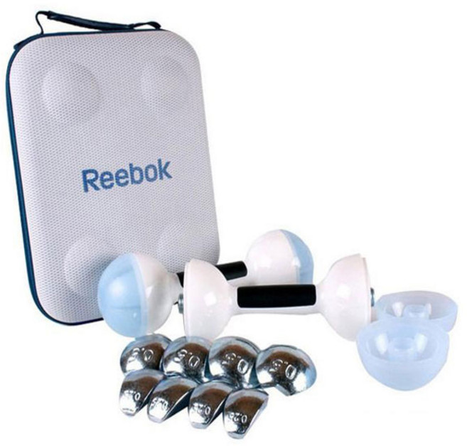 리복 무게조절 아령세트, 8kg, 화이트-블루, 1개