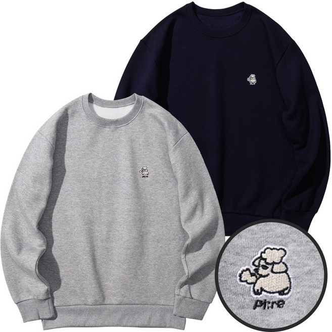 어반티 플래닛리메이커 소이자수 오버핏 캐주얼 기모 맨투맨