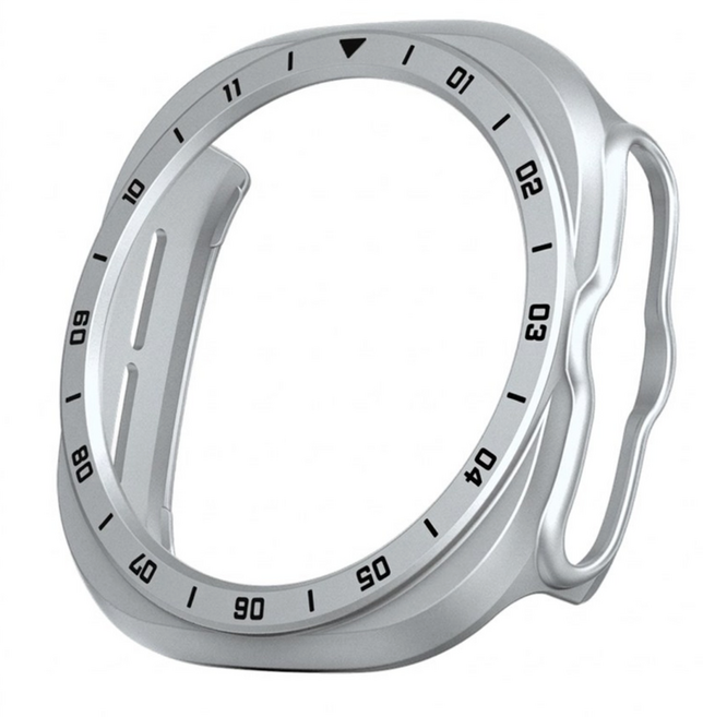 갤럭시워치 울트라2 티타늄 베젤링 하드 케이스 47mm 호환, 1개, 실버