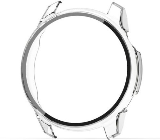 강화 유리 필름 + 케이스 화면 보호기 전체 커버리지 커버 커버 스마트 워치 하우징 용 쉘 용 하드 PC 프레임, Clear, 1개