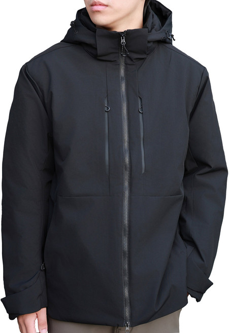 에버유어스 남성 패딩 점퍼 자체 발열 방한 보온 후드 탈부착