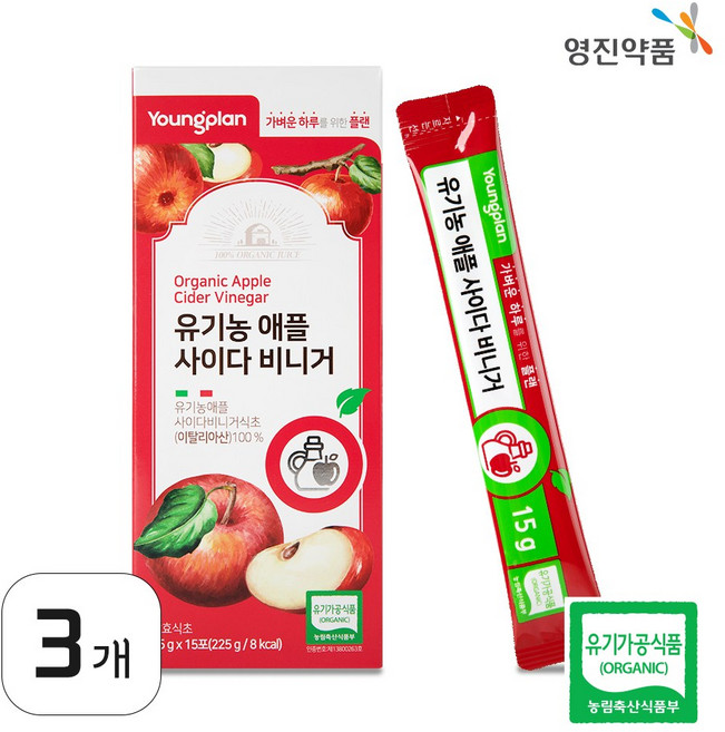 영진약품 유기농 애사비 애플사이다비니거 애사비효능 사과식초, 45개, 15g