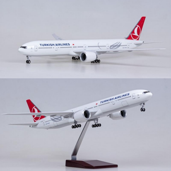 튀르키예항공 비행기 모형 다이캐스트 항공기 여객기 모형 B777-300ER 1:157, 기본형(조명없음), 1개