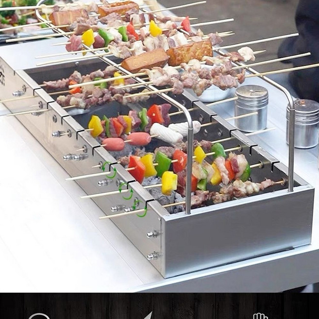 자동 양꼬치 구이 기계 대형 테이블 감성 훈연기 미니, 본품 1개 x 부속품 10개